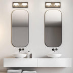 Ralbay Modern Vanity Light - 2 Light Acrylic Matte Black Bathroom Lighting Fixture with LED, Natural White Light (4500K)