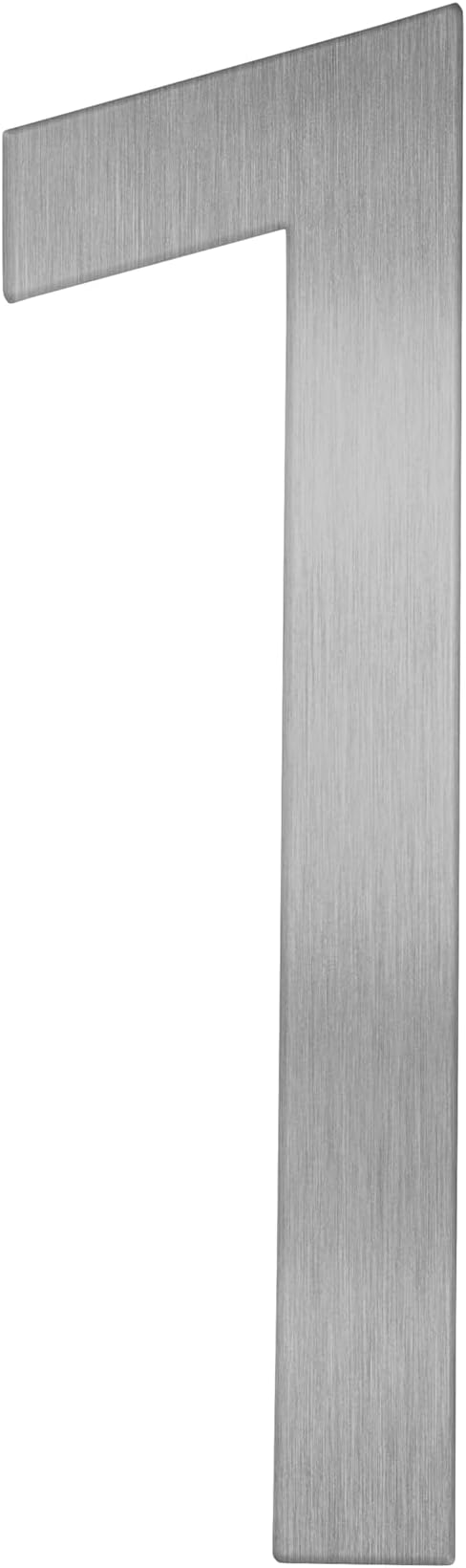 Adoorn 4 Inch Mailbox Numbers - Number 1, Silver Color, Each Sold Individually, Premium Metal Self Stick Address Numbers, Weatherproof Mailbox Numbers for Outside
