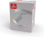 GLOBE Electric 57499 Pratt 1-Light Track Lighting Spotlight, Matte White, Bulb Not Included