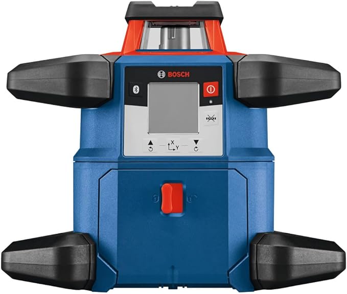 BOSCH GRL4000-80CH REVOLVE 18V Connected Self-Leveling Horizontal Rotary Laser Kit, Includes CORE18V 4 Ah Battery & Charger, Receiver, Battery Adapter, 4 D Batteries, 2 AA Batteries, & Carrying Case