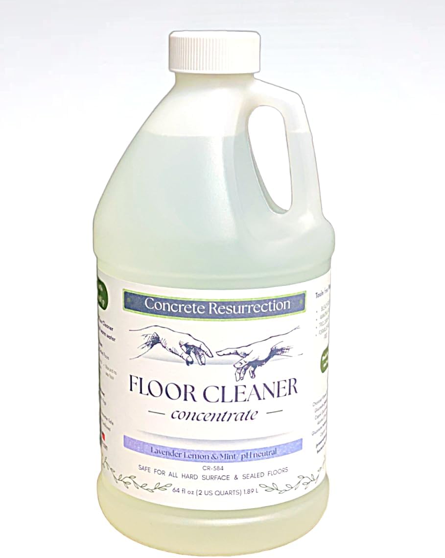 Clean Living Essentials Floor Cleaner – Multi-Surface, Non-Toxic, Plant-Based, pH Neutral, Family & Pet Friendly. Naturally scented for everyday clean. (Lavender + Mint)