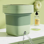 11L Portable Washing Machine with Foldable Design and 3 Cleaning Modes - Mini Washer for Baby Clothes, Underwear, Socks, and Small Items - Ideal for Apartment, Dorm, Camping, Travel (Pink)