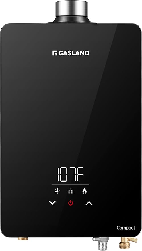 GASLAND Compact Natural Gas Tankless Water Heater Indoor, Up to 4.22 GPM 102,000 BTU Instant On-Demand Water Heater, Extremely Compact, Ultra Quiet, More Stable Temp for Residential Use, CG422NG