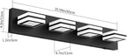 Ralbay 5 Color Temperature Dimmable Black Vanity Lights for Bathroom 4 Lights Acrylic Modern LED Matte Black Bathroom Vanity Lighting Fixtures
