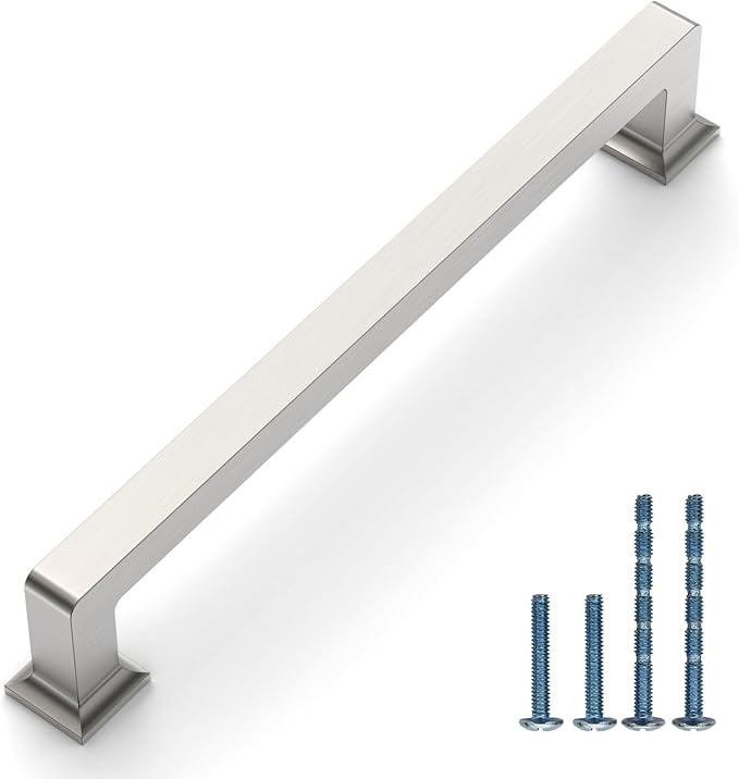 10 Pack 6.3"(160mm) Brushed Satin Nickel Cabinet Pulls Kitchen Cabinet Handles Drawer Pulls Cupboard Hardware for Cabinets CK0078