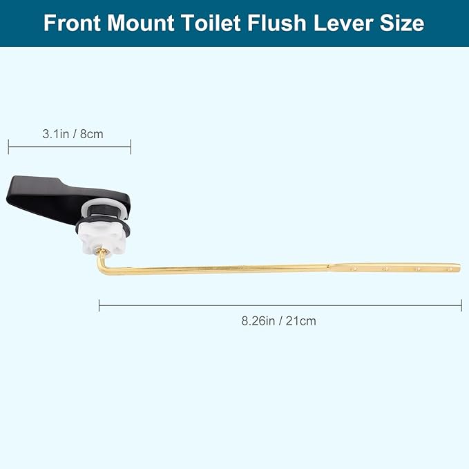Hygie Rinse 2PACK Universal Metal Toilet Handle Replacement Kit Compatible with American Standard/Mansfield/Gerber Toilet, Front Mount Toilet Tank Flusher Lever with Flapper Chain, Oil-Rubbed Bronze