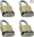 Outdoor Combination Lock, Heavy Duty Weatherproof Combination Padlock, 4 Pack Resettable Combination Lock for Locker, Shed, Garage, Gate, Fence