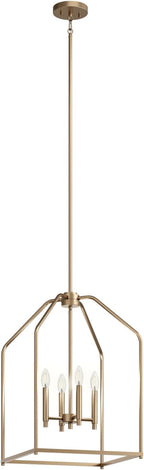 Kichler Madden 25.5" 4 Light Pendant in Champagne Bronze, Soft Modern Fixture, for an Entryway, Breakfast Nook, Laundry Room, (25.5" x 16"), 52722CPZ