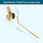2Pack Universal Side Mount Toilet Handle Replacement Kit Compatible with Kohler K-GP30324-CP/Glacier Bay Toilet with Flapper Chains, Metal Toilet Flusher Lever, Shiny Gold