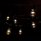 Hometown Evolution, Inc. E26 Commercial String Lights with 16 Gauge Wire (24 Foot 12 Socket, A15 LED 9 Diode 1 Watt Bulbs)