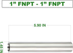 TAISHER 2PCS Stainless Steel Pipe Fittings, 1" NPT x 1" NPT Female Threaded, 6" Length Nipple Cast Pipe