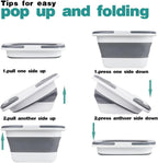 4.2 Gal(16L) Large Collapsible Plastic Bucket with Handle for House Cleaning, Space Saving Outdoor Multiuse Foldable Water Pail/Sink for Camping,Fishing,Ice(Grey)