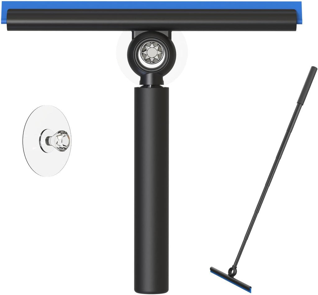 Squeegee for Window Cleaning, Shower Squeegee with Extension Pole, Telescopic Squeegee, Extendable Window Cleaner Tool for Car Windows, Tile Walls, Sliding Door, Shower Glass Door