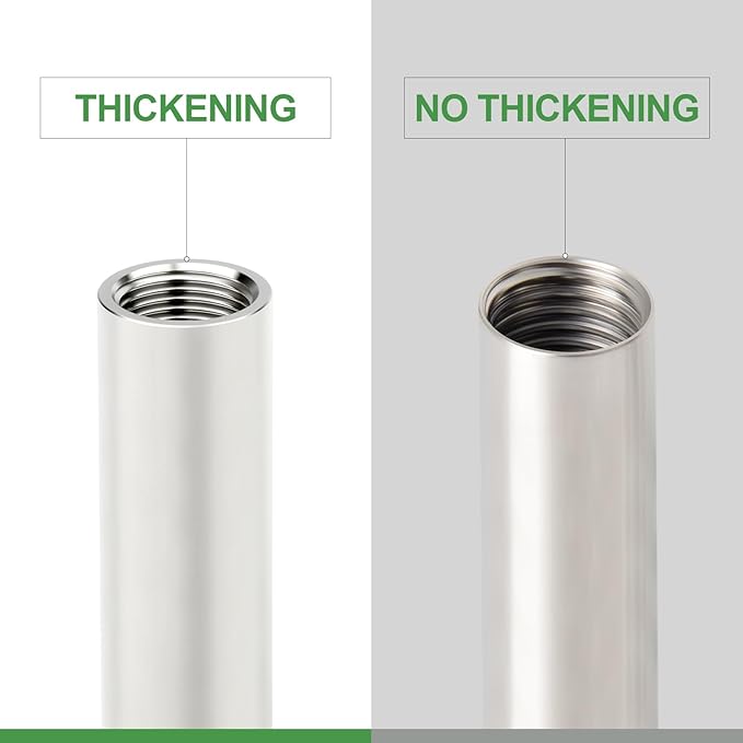 TAISHER 2PCS Stainless Steel Pipe Fittings, 1/2" NPT Female x 1/2" NPT Female Threaded, 6" Length Thickened Nipple Cast Pipe