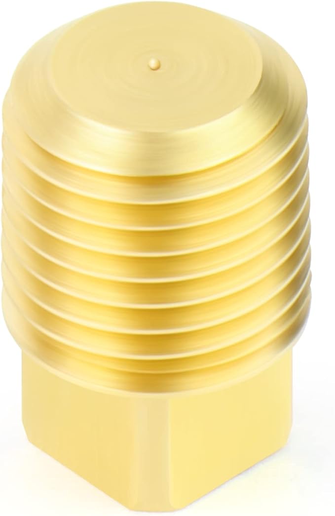 GASHER 15PCS Brass Fitting 1/4" NPT Male Brass Plug Pipe Fitting, Square Head Plug