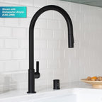 KRAUS Oletto High-Arc Single Handle Pull-Down Kitchen Faucet in Matte Black, KPF-2821MB