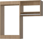 Modular Closet System, 58" Wide Closet Organizer System with Hanging, Wood Tower Closet Storage for Walk In Closets, Wall Mounted Wardrobe Organizer Kit System, Bedroom, Wood