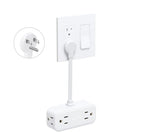 TROND Outlet Extender with 6 Inch Cord, Flat Plug Adapter with 4 Electrical Sockets and 4 USB Ports, Wall Mountable, Multi Plug Wall Outlet for Home Office Travel Dorm, Cruise Ship Essentials, White