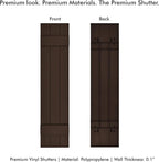 Board & Batten Vinyl Shutters (1 Pair) | 11"x35" (3-Board) - Coffee Bean | Exterior Window Shutters | Includes Mounting Hardware | Simple Installation | Made in USA