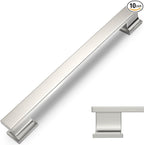 COTYKILEY 10 Pack 9 Inch(228mm) Brushed Satin Nickel Cabinet Handles Kitchen Cabinet Pulls Cabinet Door Handles Kitchen Cabinet Hardware