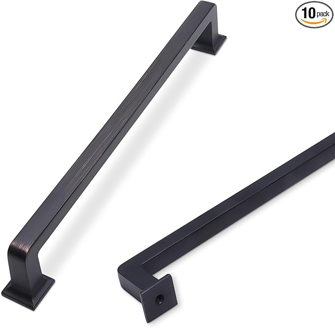 COTYKILEY 10 Pack 7.5 Inch(192mm) Oil Rubbed Bronze Cabinet Handles Kitchen Cabinet Pulls Cabinet Door Handles Kitchen Cabinet Hardware Cupboard Drawer Pulls Dresser Handles