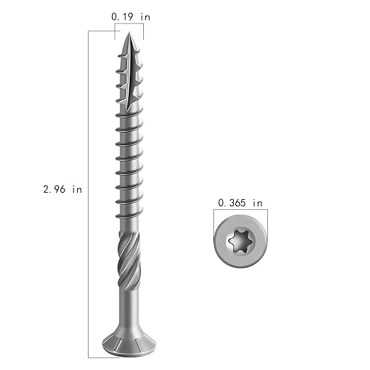 #10 * 3" 304 Stainless Steel Deck Screws, (151pcs) 2 lbs.Exterior Wood Screws, Rust Resistant epoxy Coated, Bronze, T25 Star Bit