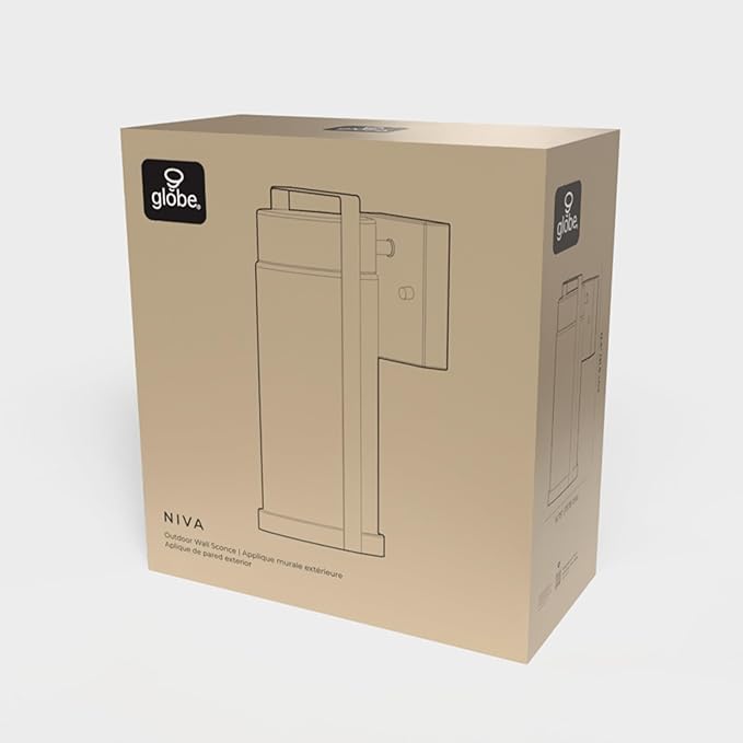 GLOBE Electric 60000165 1-Light Outdoor Wall Sconce, Matte Black, Frosted Glass