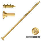 #10 x 5 Inch Deck Screws (36Pcs) 1lb. Exterior Wood Screws. Carbon Steel, Tan, Flat Head, Rust Resistant epoxy Coated, with T25 Star Bit