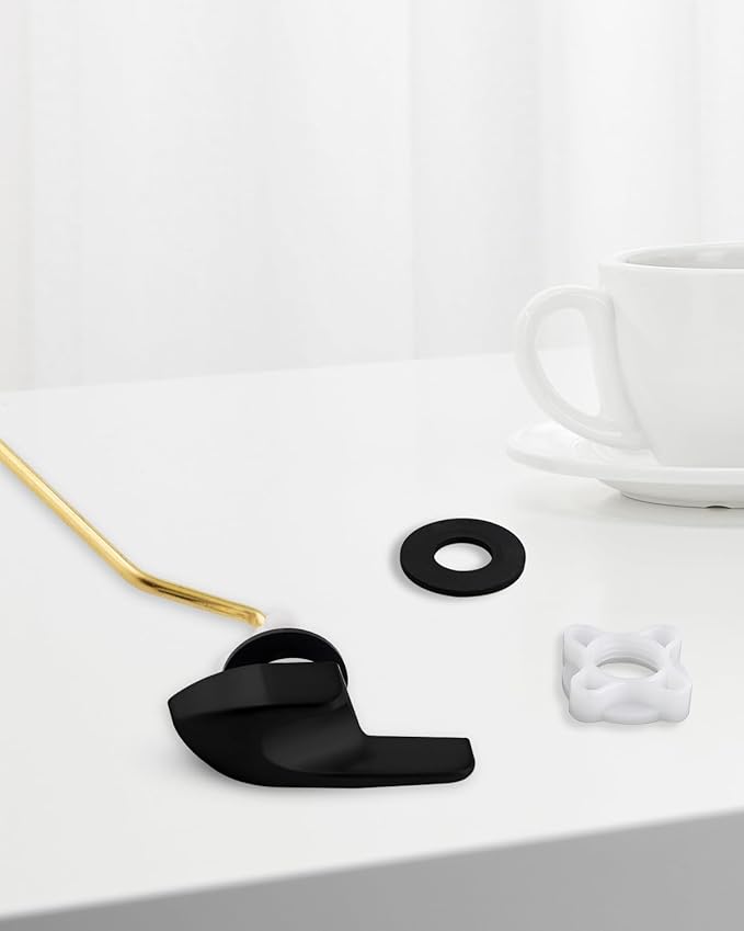 2 Pack Universal Black Toilet Handle Replacement Kit, Side/Angle Mount Toilet Flush Handle Compatible with Kohler K-GP30324-CP/TOTO/American Standard, Stainless Steel Flapper Chain