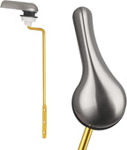 Toilet Handle Replacement Kit - Side Mount Toilet Trip Levers with Seal Gasket and Nut, Stainless Steel Flapper Chains, Universal Replacement (Brushed Nickel)