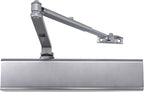 CLG HARDWARE Heavy Duty Commercial Door Closer DC8016 - Slim Line - Surface Mounted, Grade 1- ADA & UL 3 Hour Fire Rated, Adjustable Size 1-6 for Entrances & Aluminum Storefronts - US26D Aluminum