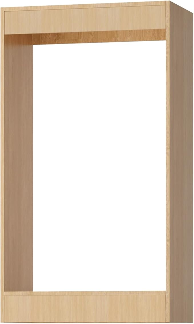 ROOMTEC 25.5" Double Hanging Closet Unit, Modular Closet System with Hanging Rod, Wardrobe Organizer for Bedroom or Walk-in Closet, Wall Mounted, Customizable Clothes Storage Unit, Wood