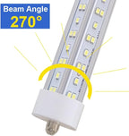 8Ft Led Ballast Bypass Bulbs Single Pin 144W, F96t12 Replacement Single Pin FA8 8 Foot Led Shop Lights, T8 T0 T12 Tube Lights 6500K Clear Cover NO RF FM Interference 12PACK