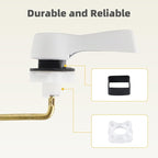 iFealClear Universal Metal Toilet Flush Handle Replacement, Front Mount Toilet Handle Replacement Compatible with Kohler, American Standard, TOTO, Mansfield, Solid Brass, White