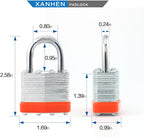 Keyed Alike Laminated Steel Padlocks with Normal Shackle for Sheds, Fences & Lockers (2-Pack)