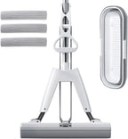 Mop and Bucket with Wringer Set for Home Floor Cleaning, Self Squeezing mini Hand mop with 3 Absorbent Sponge Mop Refills and Adjustable Height