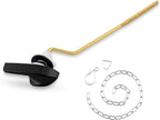 Universal Black Toilet Handle Replacement Kit, Side/Angle Mount Toilet Flush Handle Compatible with Kohler K-GP30324-CP/TOTO/American Standard, Stainless Steel Flapper Chain