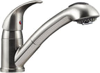 Dura Faucet DF-NMK852-SN RV Pull-Out Swivel Single Handle Kitchen Sink Faucet - One-Hole (Brushed Satin Nickel)