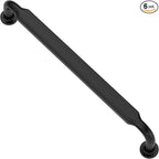 Alzassbg 6 Pack Matt Black Cabinet Handles, 6-1/4 Inch(160mm) Hole Centers Arch Modern Cabinet Pulls Kitchen Cabinets Hardware for Cabinets and Drawers AL3503MB