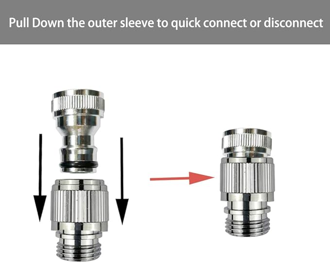 Brass Faucet Diverter Valve with Quick Connection, Faucet Diverter Valve From Sink To Garden Hose/Shower Hose, Washing Machine/Dishwasher,for Bathroom/Kitchen (chrome)