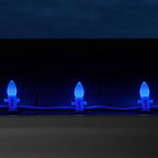 Wintergreen Lighting OptiCore C7 LED Christmas Light Bulbs - 25 Pack Heavy Duty Premium Outdoor Christmas Lights, E12 Base (Blue Smooth)