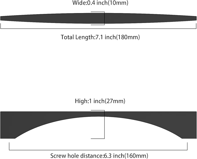 Asidrama 2030 10 Pack 6.3 Inch(160mm) Matte Black Kitchen Cabinet Handles, Vintage Retro Cabinet Pulls Kitchen Cabinet Hardware for Cupboard Drawer Pulls