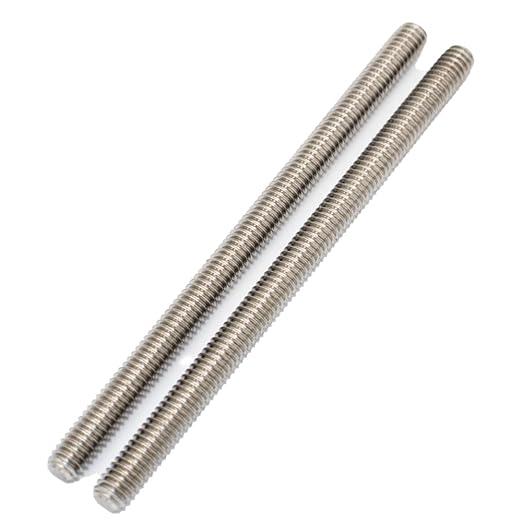 5/16"-18 Fully Threaded Rod Studs 2 Pack 5" Long Threaded Screw 304 Stainless Steel Right Hand Threads All Threaded Rod Studs for Anchor Bolts Clamps Hangers U-Bolts