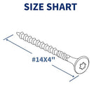 Lag Screws 4 Inch, 25PCS Heavy Duty Construction Screw, Structural Wood Screw #14 x 4, Rust Resistant, Washer Head, Black Coated Exterior Wood/Lag Screws Hex Socket