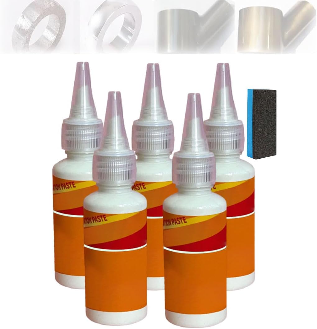 60ml Heavy Chrome Metal Polish Cream with Sponge,Multi-Purpose Stainless Steel Hardware Heavy Polish Renovation and Restoration Paste (5PCS)