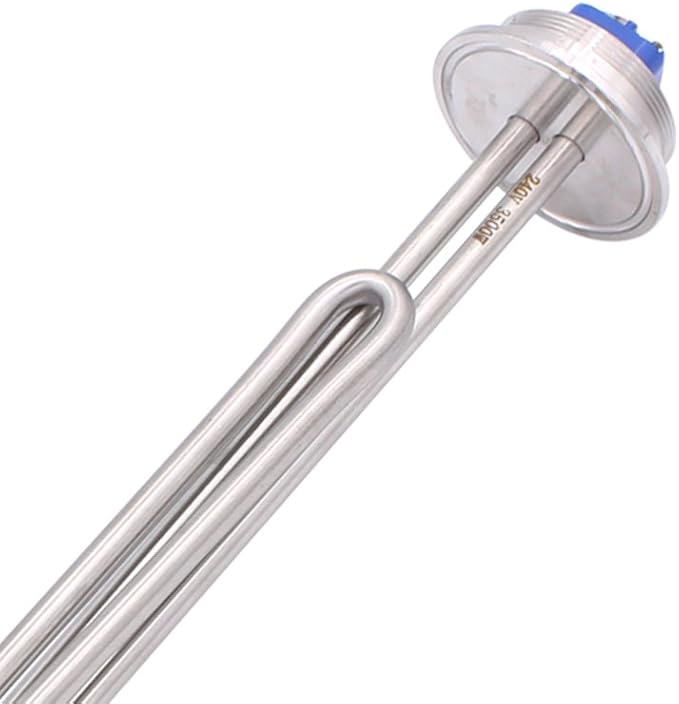 DERNORD 2 Inch (OD64) Tri-clamp 240V 3500W Foldback Heating Element Electric Water Heater with Low Watt Density