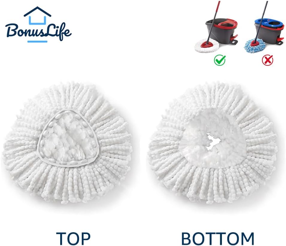 BonusLife Refill for O-Ceda EasyWrin Spin Mop Head 1-Tank System Only, 6 Refills