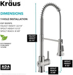 KRAUS Britt Touchless Sensor Commercial Single Handle Pull Down Kitchen Faucet in Spot Free Stainless Steel, KSF-1691SFS