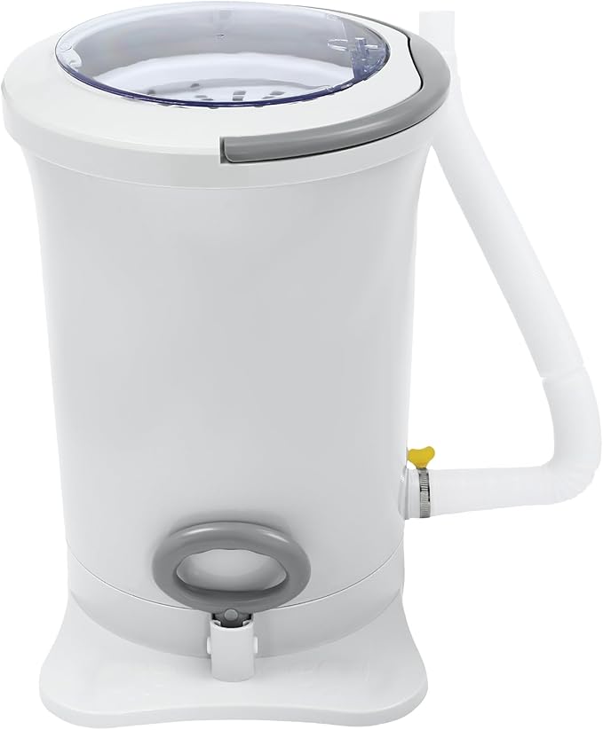 Manual Clothes Dehydrator,Portable Mini Dryer Compact Spin Dryer with Clear Top Cover,12L/3.17gal Freestanding Manual Dehydrator, Manual Clothes Dryer for Camping, Traveling, and Hotel Use (White)