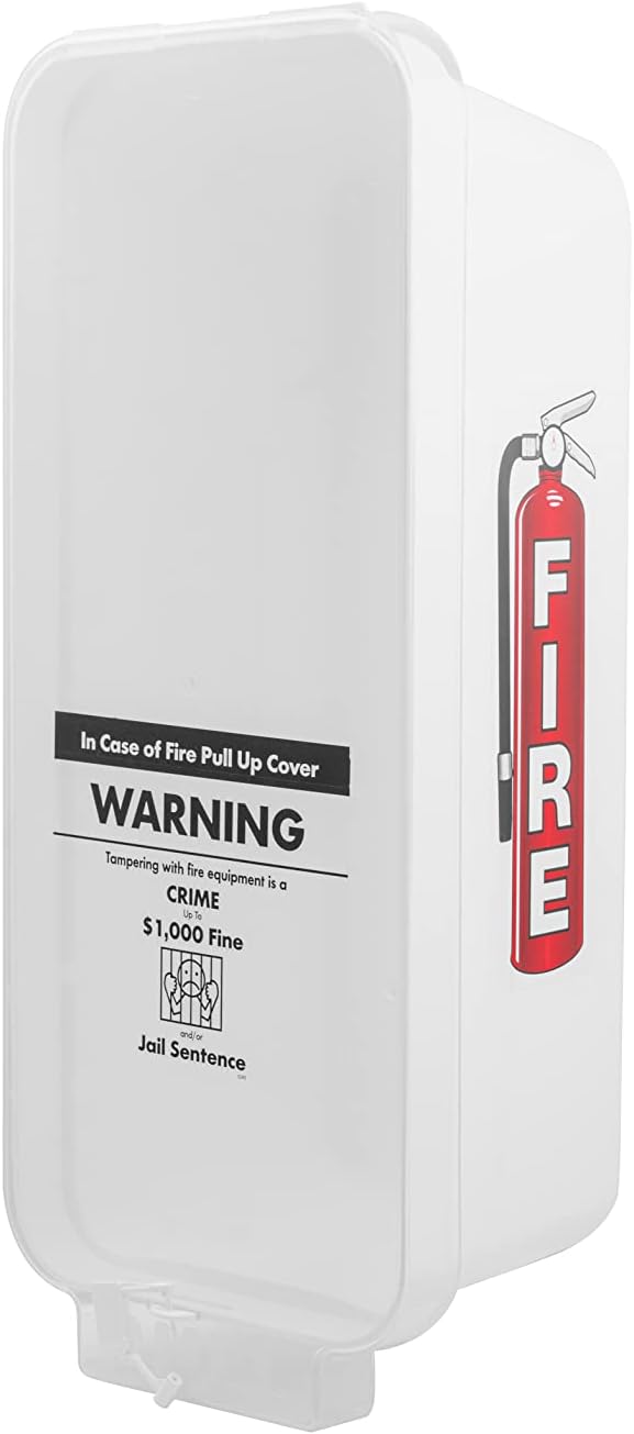PRO&Family Fire Extinguisher Cabinet (1, White with Clear Pull-Cover, 10 lb)
